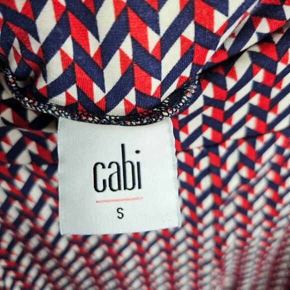 CAbi Red and Blue Kelly Geometric Print Wide Leg Jersey Knit Pant Size Small - Picture 5 of 12